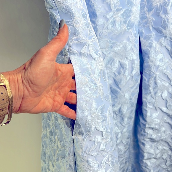 Brand NWT Adrianna Papell Pearl Trimmed Jacquard Dress Size 16 - Picture 7 of 12